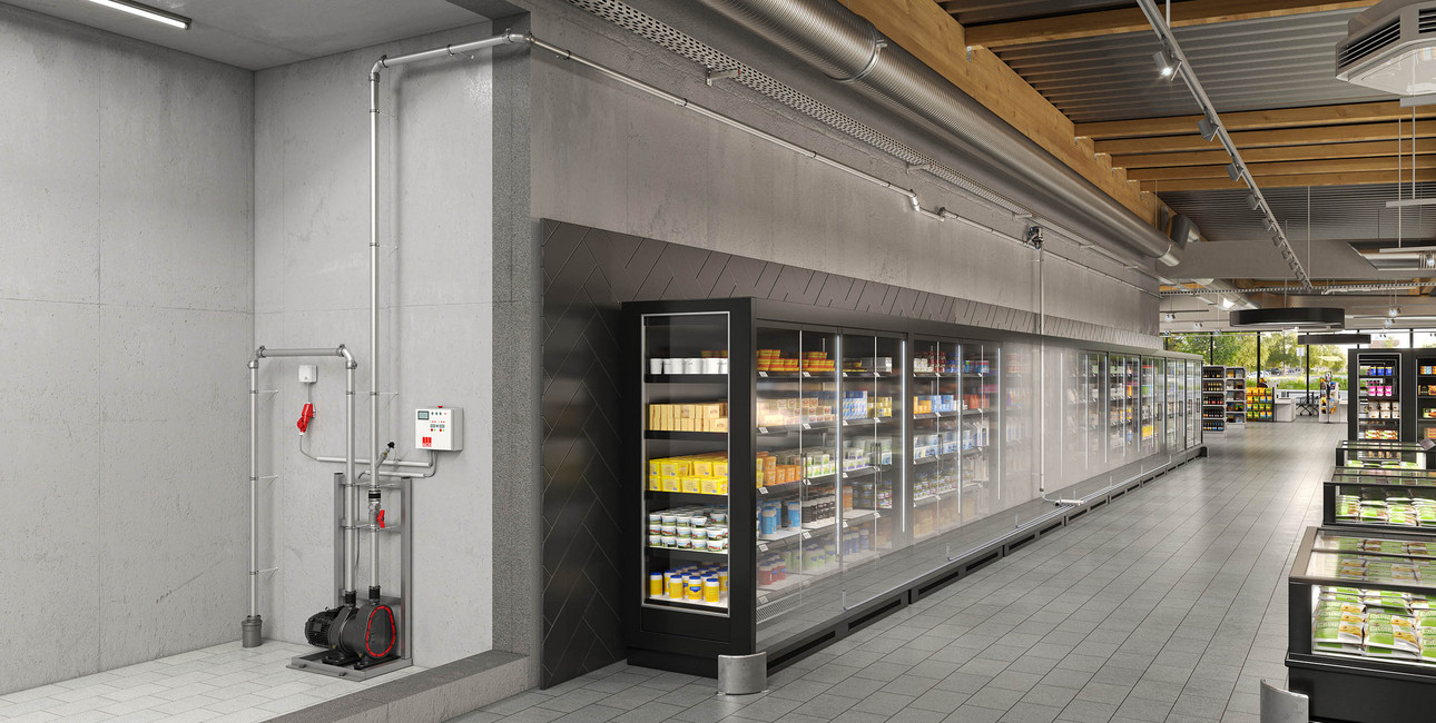 Innenraum-Supermarkt-Kühlmöbel-Entwässerung-Rohre-Pumpe