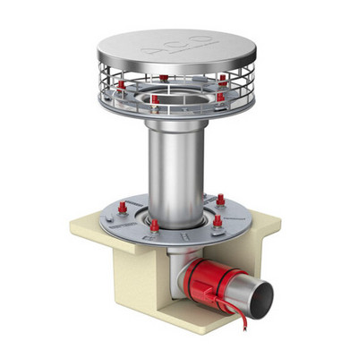 ACO Flachdach ES Ablaufkoerper M Isolierung Heizung DN70 Kiesfang Waag Web-600x600